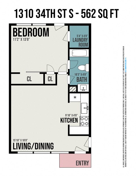 1 BR floorplan